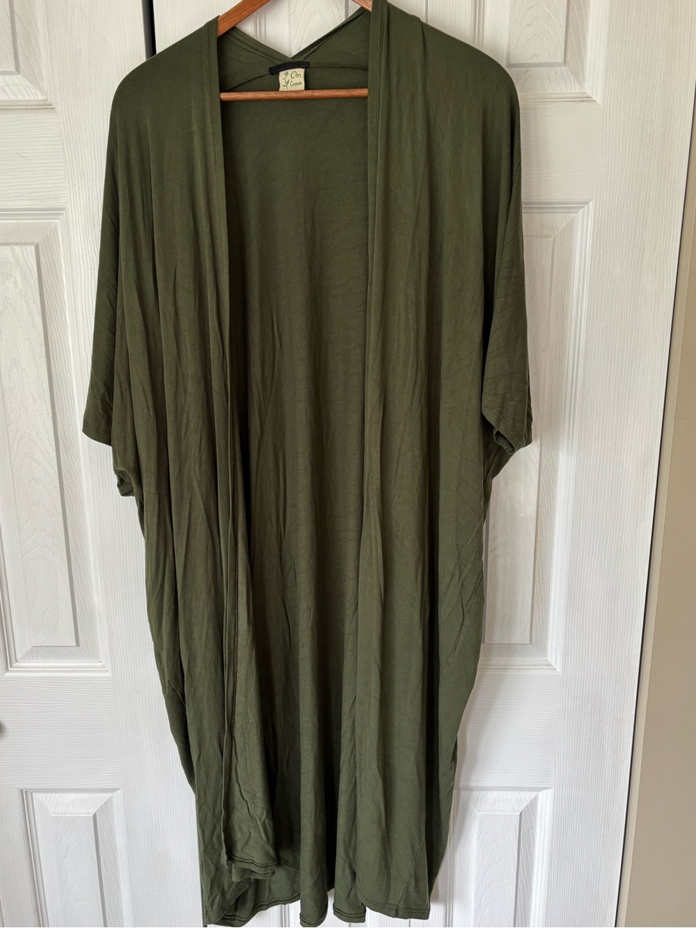 Om Grown Green Duster Style Cardigan